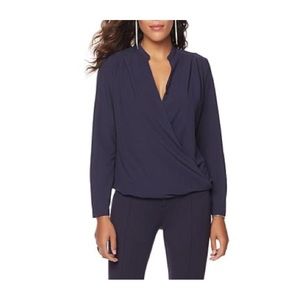 Project Gravitas Woman 2X Black Wrap Elastic Hem Career Wear Blouse NEW